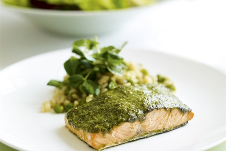 Sacla Italian food recipes coriander salmon