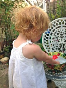 child in garden