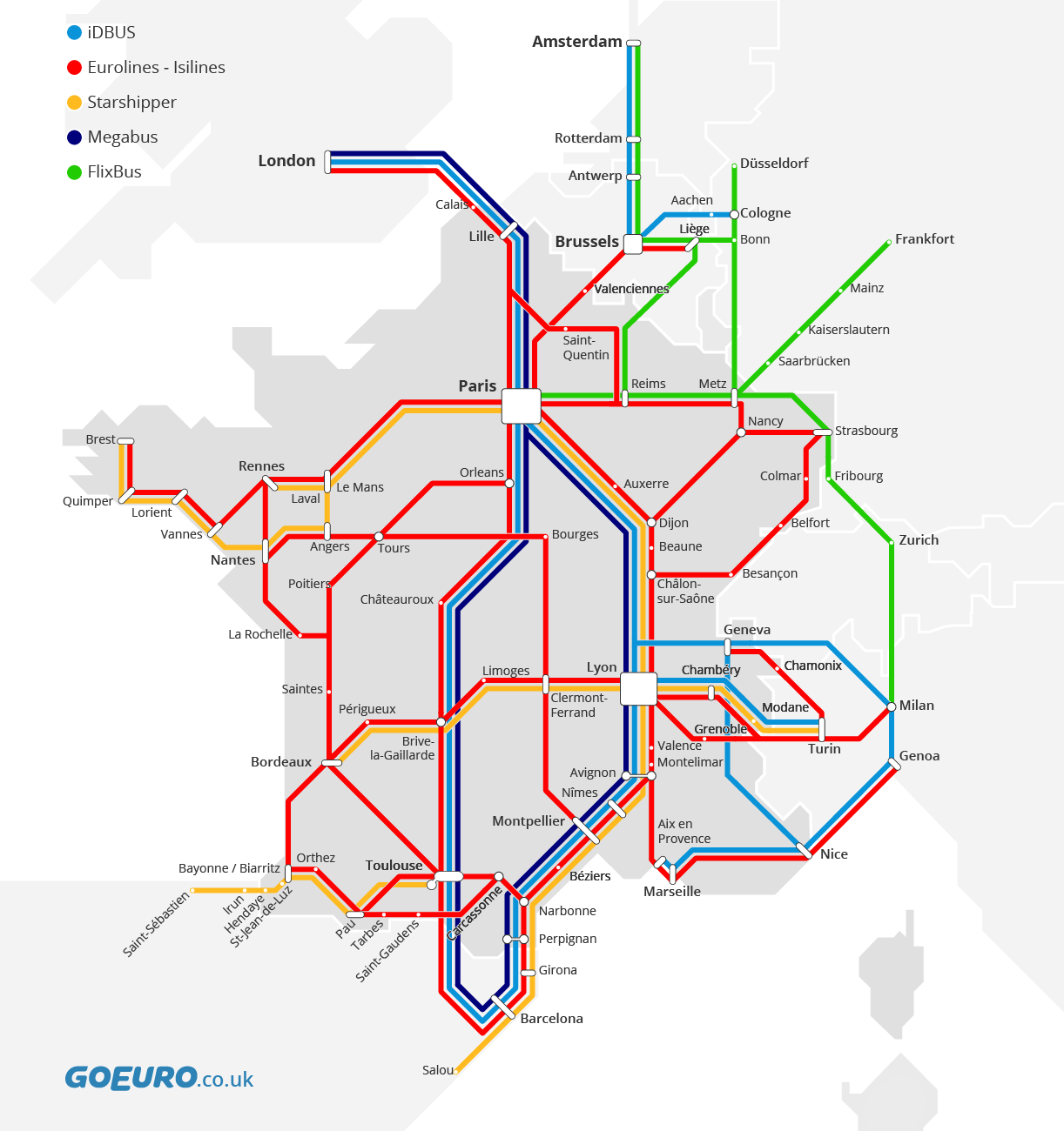 French Coach Map